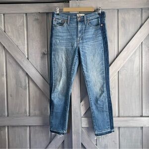 Madewell the‎ high-rise slim boy Jean size 27 raw hem